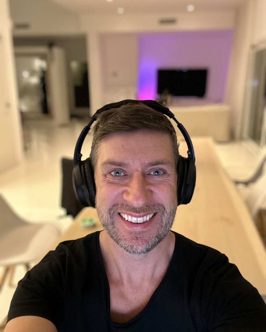 Robert Billing, smiling, at home in Mallorca